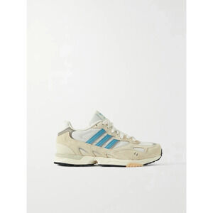 Adidas 'Torsion' White Leather-Trimmed Suede And Ripstop Sneakers Size 7.5